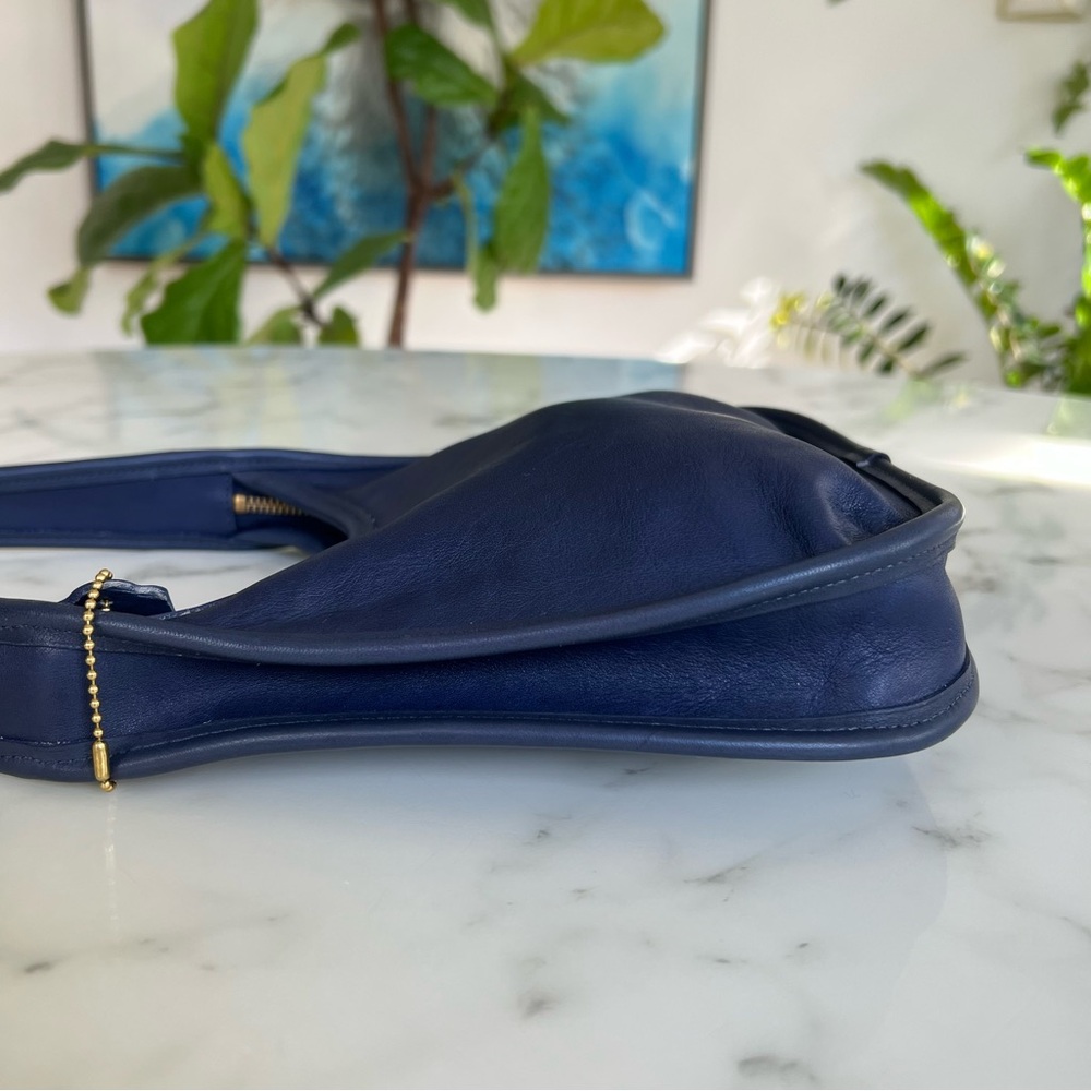 COACH Vintage Ergo Mini Zip 9020 Leather Shoulder Bag 1997 True Blue 90's USA - Picture 9 of 15